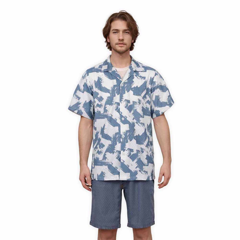 Casual Abstract Pattern Camp Collar Short Sleeve Shirt