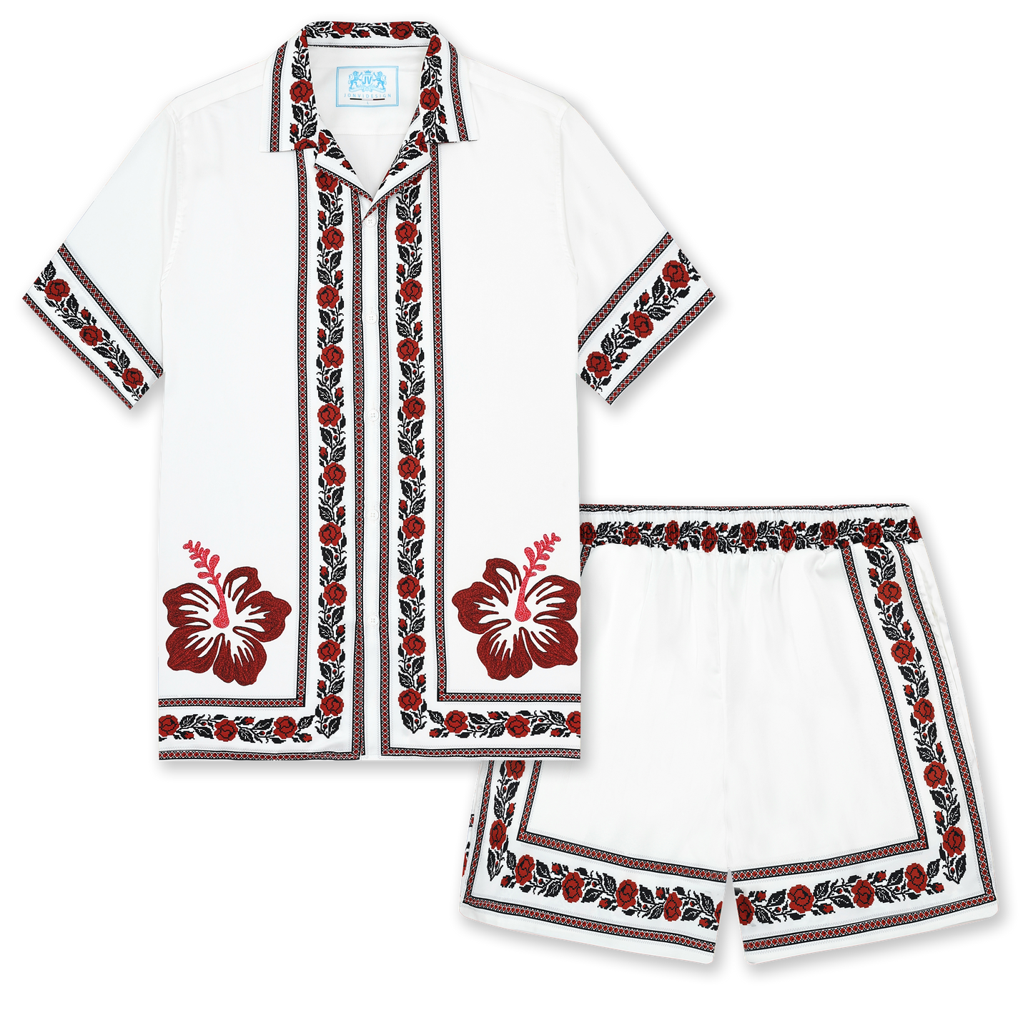 Floral Pattern Camp Collar Shirt