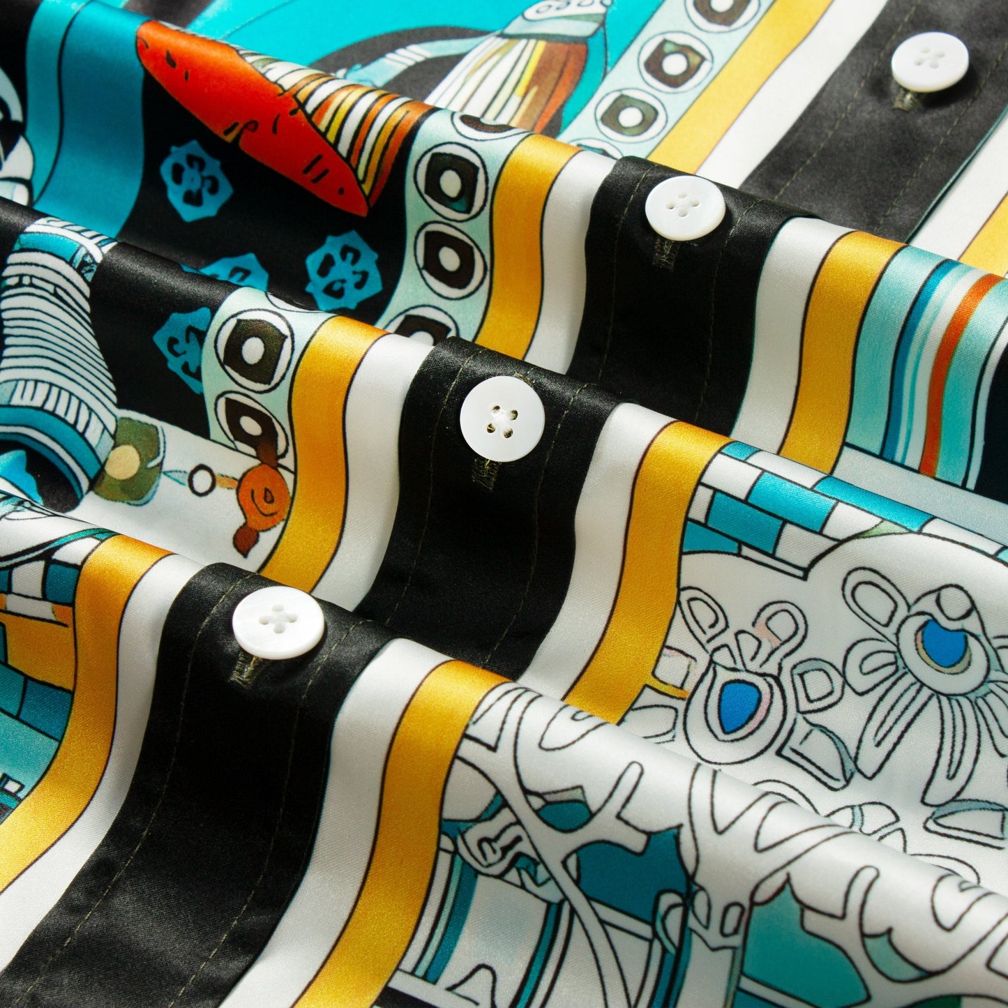 Architecture Pattern Short Sleeve Shirt in Green