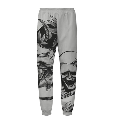 Vampire Demon Print Elastic Waist Sports Sweatshirt Pants
