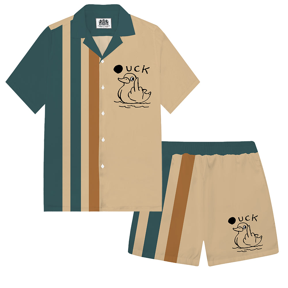 Khaki Patchwork Fun Animal Pattern Elastic Waistband Summer Casual Shorts