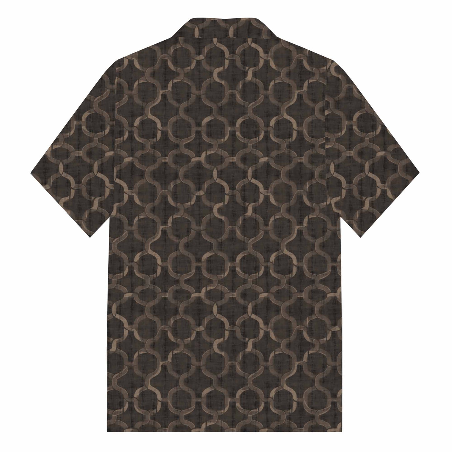 Hawaiian Gold Mesh Camp Collar Short Sleeve Shirt
