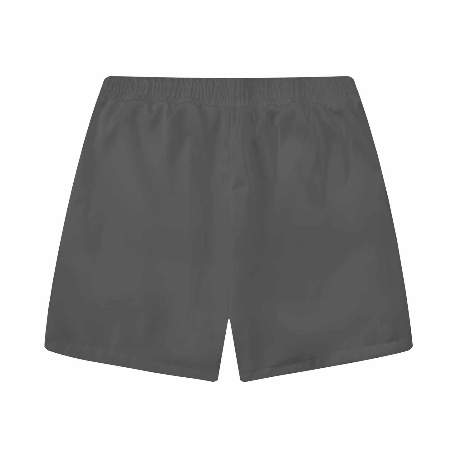 Gray Leaf Print Elastic Waistband Summer Casual Shorts