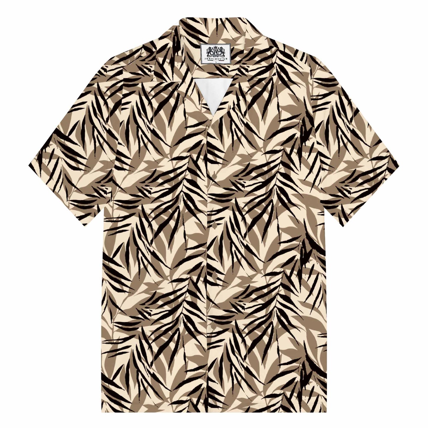 Jungle Plants Leaves Camp Collar Short Sleeve Shirt