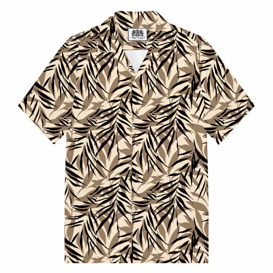 Jungle Plants Leaves Camp Collar Short Sleeve Shirt