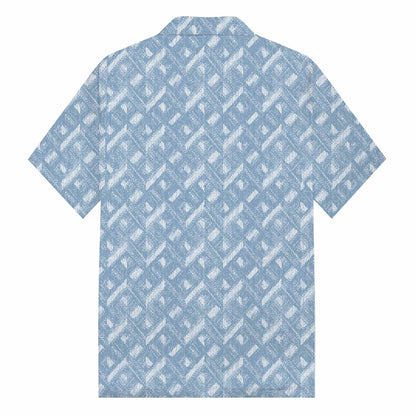Blue Printed Camp Collar Resort Shirt