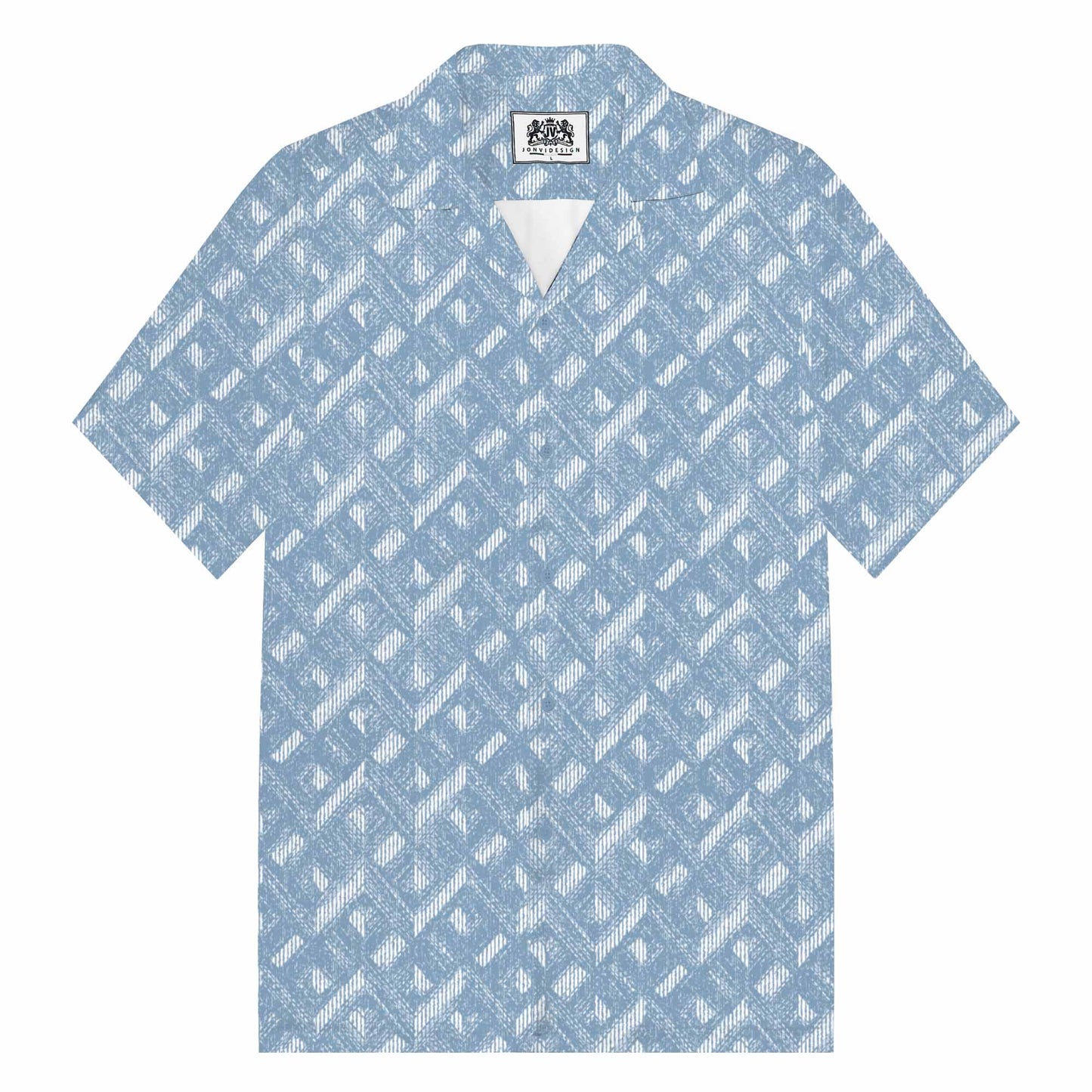 Blue Printed Camp Collar Resort Shirt