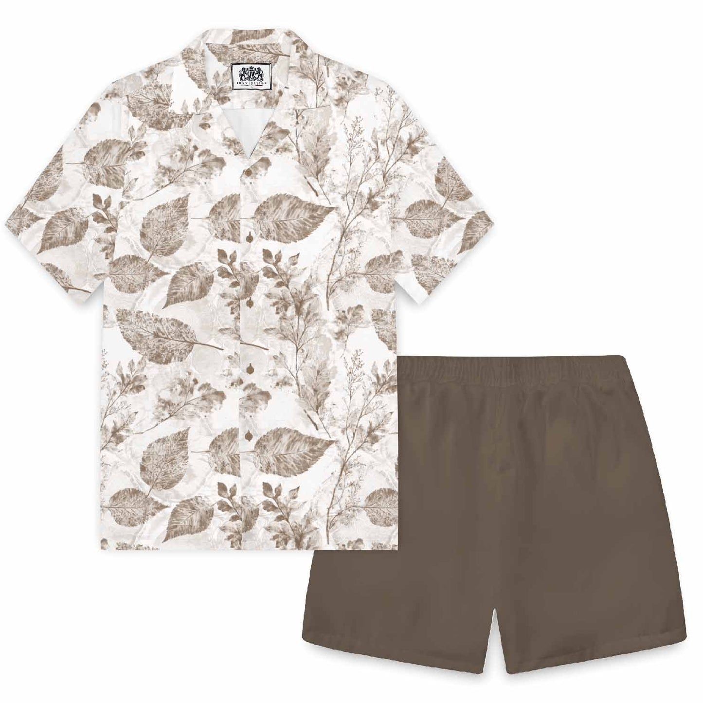 Natural Patterned Resort Elastic Waistband Summer Casual Shorts