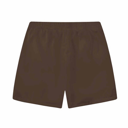 Brown Tie-Dye Elastic Waistband Summer Casual Shorts