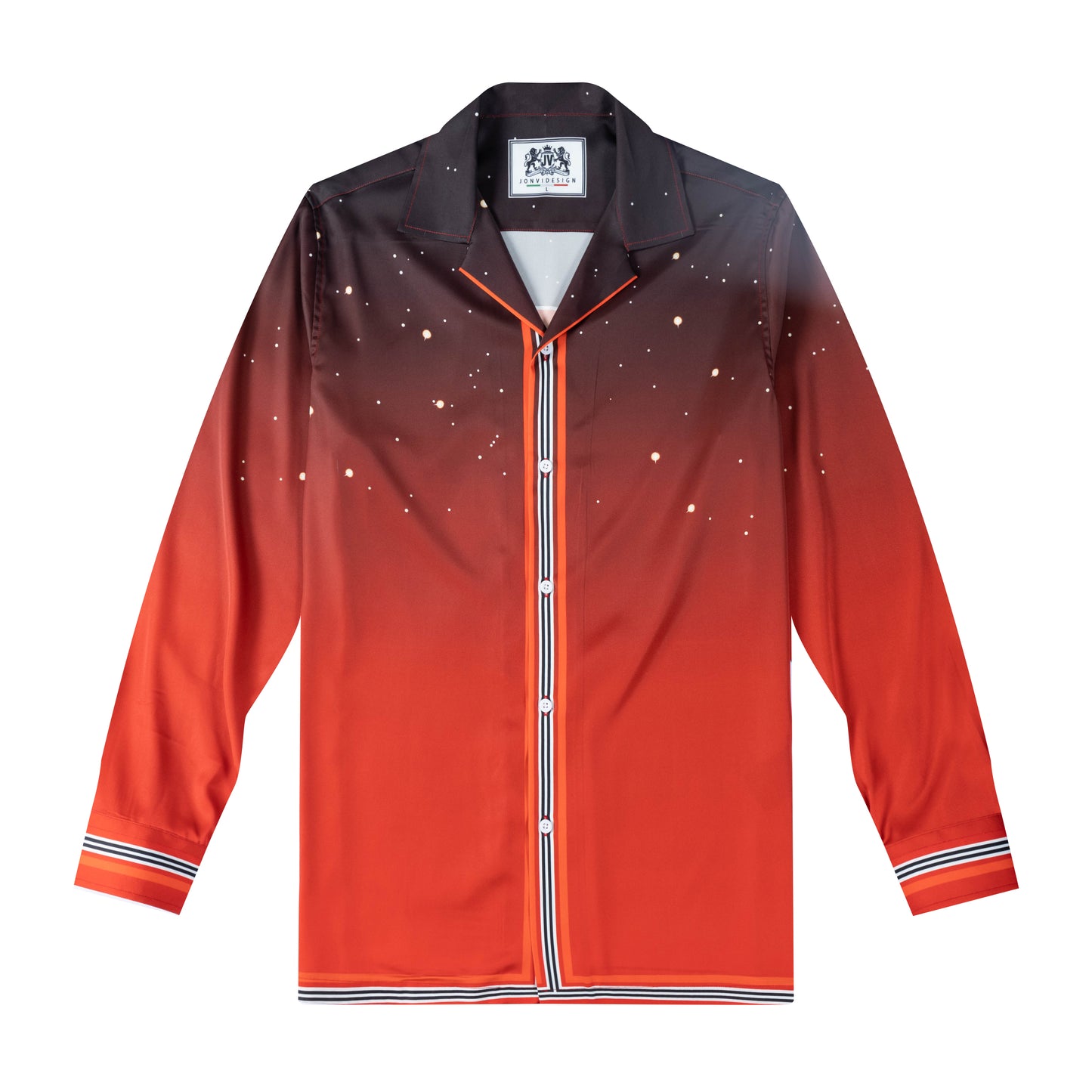 Halloween Haunted Castle Long Sleeve Camp Collar Shirt