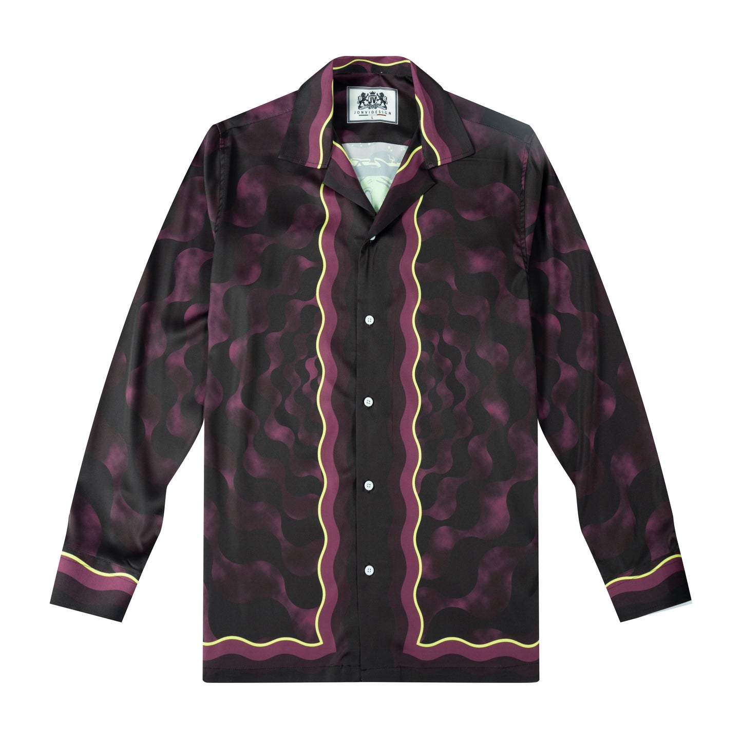 Halloween Frankenstein Graphic Long Sleeve Camp Collar Shirt