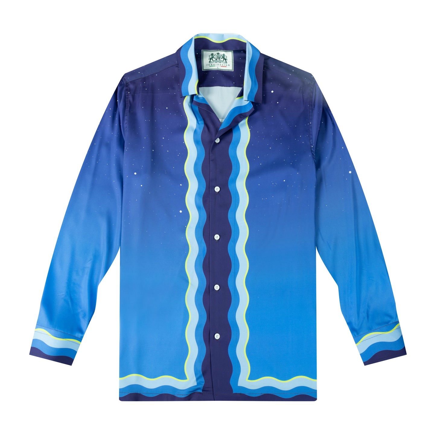 Halloween Mad Scientist Brain Jar Long Sleeve Camp Collar Shirt