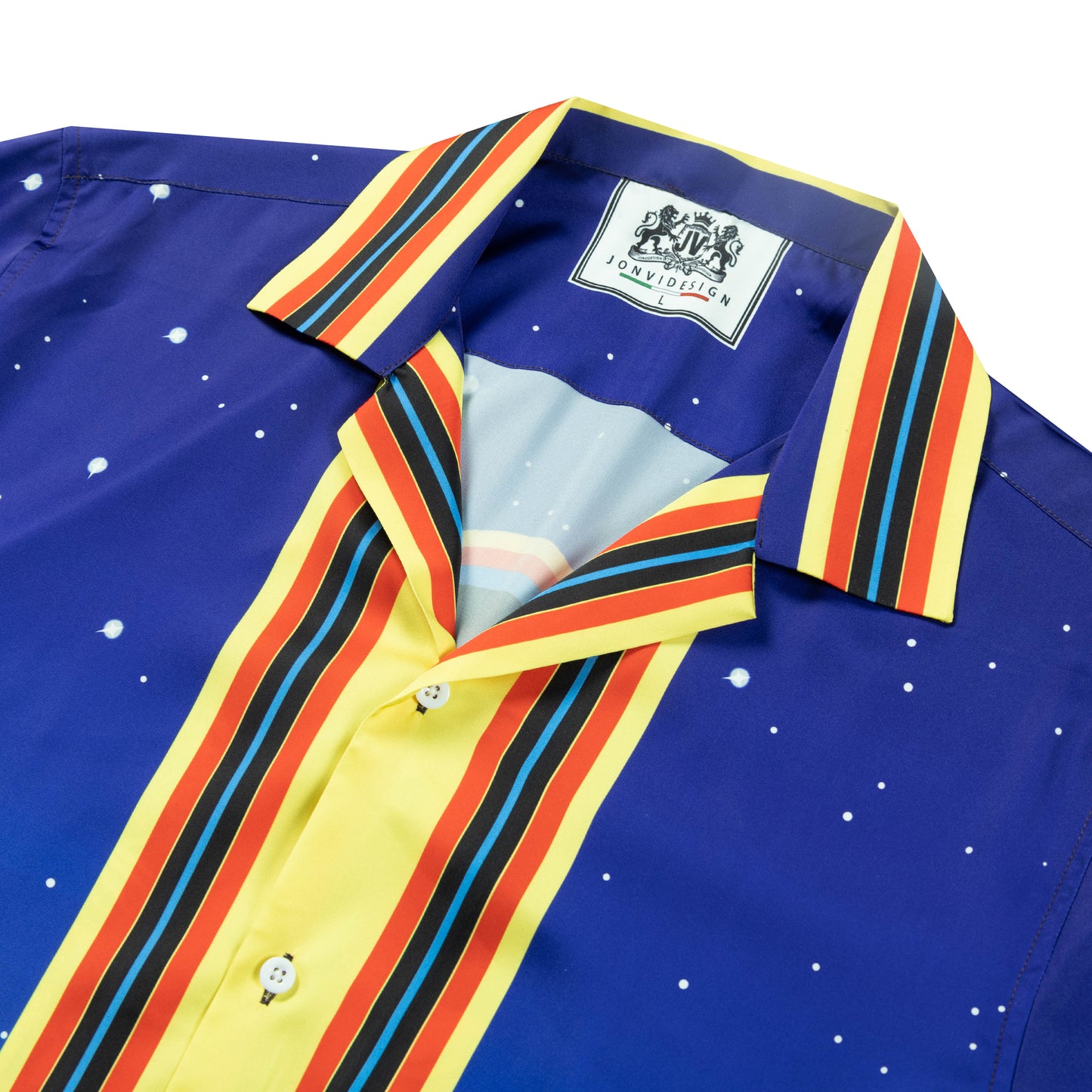 Halloween Retro Graphic Long Sleeve Camp Collar Shirt