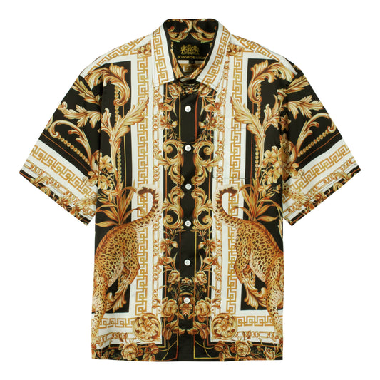 Baroque Short Sleeve Shirt with Animal Pattern Jonvidesign