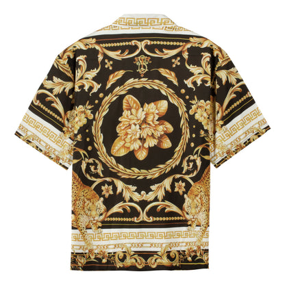 Baroque Short Sleeve Shirt with Animal Pattern Jonvidesign