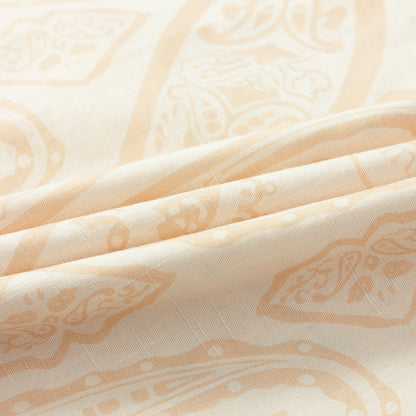 Beige Paisley Pattern Short Sleeve Dress Shirt for Men Jonvidesign