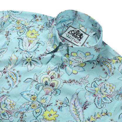 Blue Floral Button Down Shirt Jonvidesign