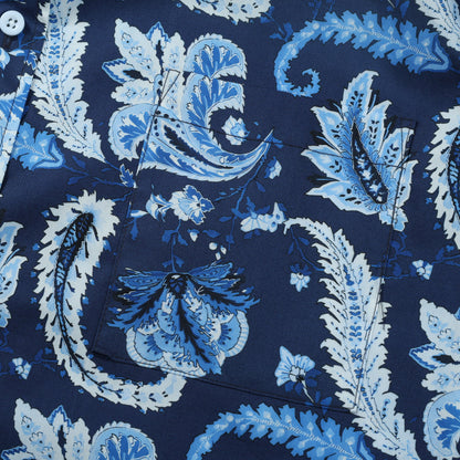 Blue Paisley Long Sleeve Shirt Jonvidesign