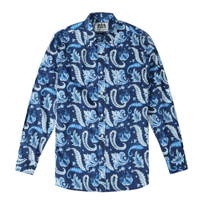 Blue Paisley Long Sleeve Shirt Jonvidesign