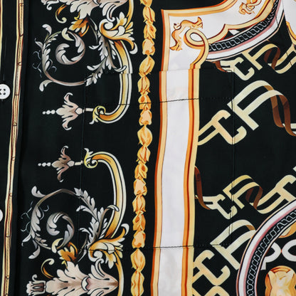 Golden Baroque Silk Fiber Short Sleeve Shirt