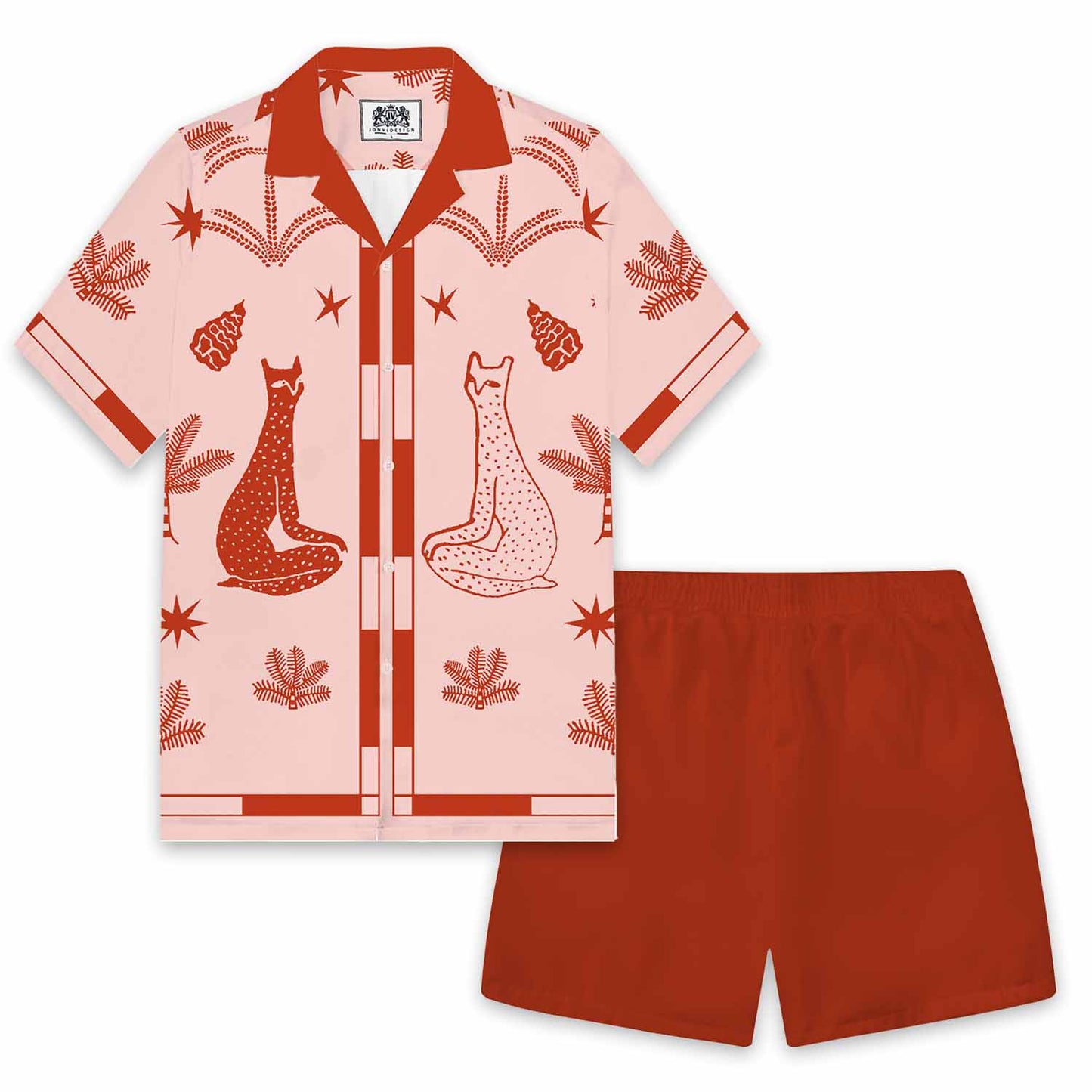 Pink Casual Camp Collar Short Sleeve Shirt