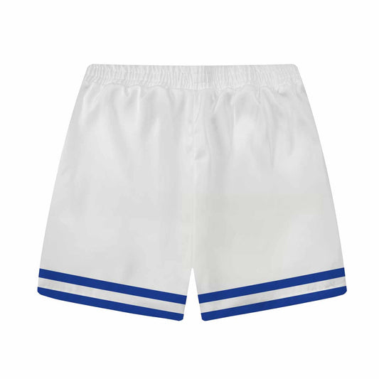 Blue Leopard Elastic Waistband Summer Casual Shorts