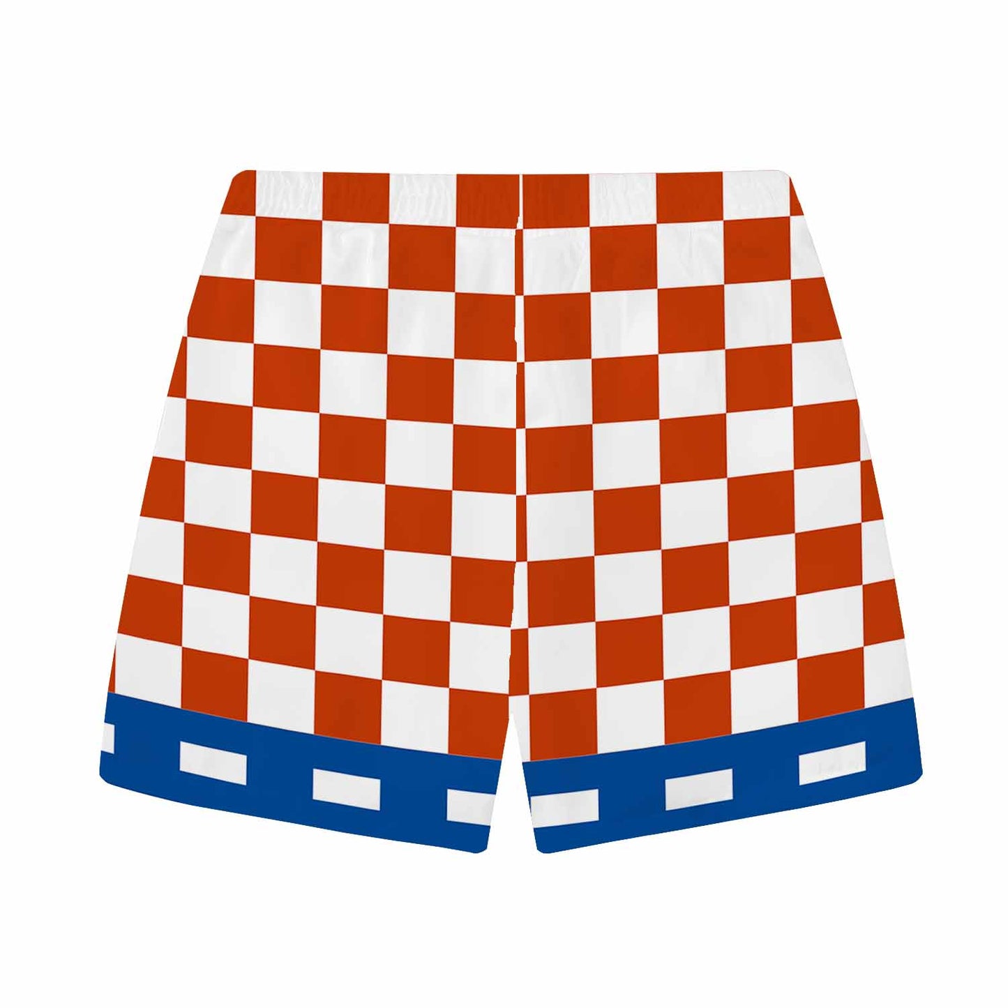 Casual Plaid Plate Fish Print Elastic Waistband Summer Casual Shorts