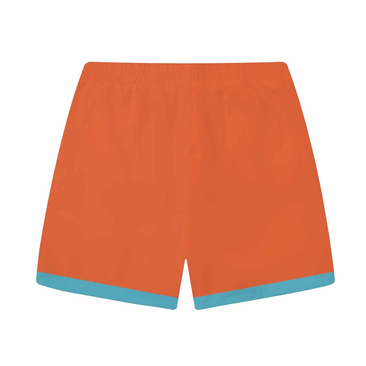Fish Blowing Bubbles Orange Elastic Waistband Summer Casual Shorts