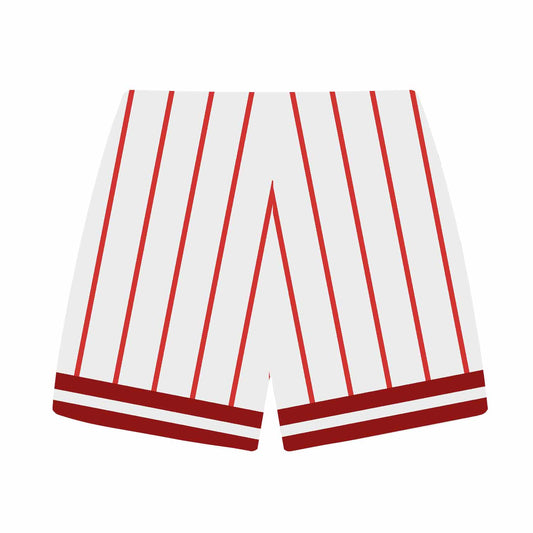 Vertical Striped Fish Pattern Elastic Waistband Summer Casual Shorts