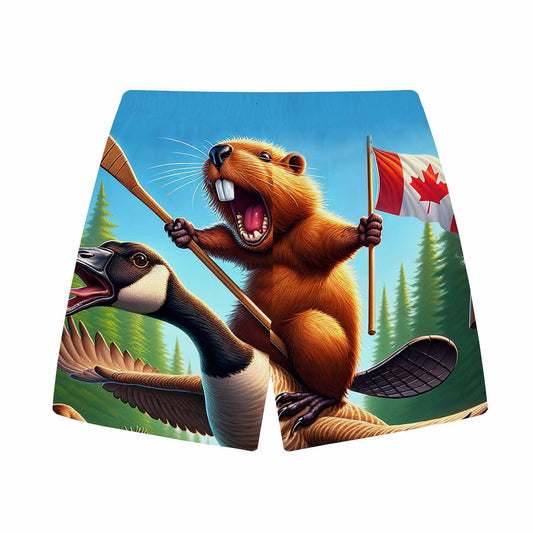 Crazy Animal Print Elastic Waistband Summer Casual Shorts