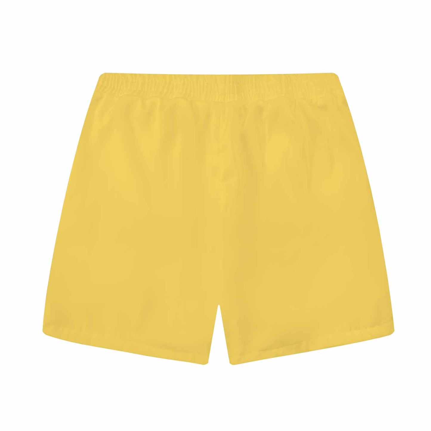 Yellow Rooster Head Pattern Elastic Waistband Summer Casual Shorts