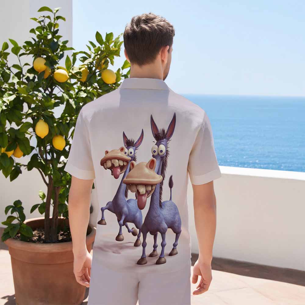 Funny Donkey Print Elastic Waistband Summer Casual Shorts