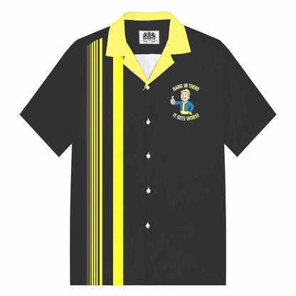 Black Casual Camp Collar Short Sleeve Shirt