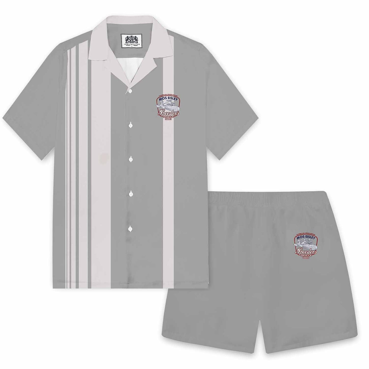 Gray Casual Camp Collar Short Sleeve Shirt