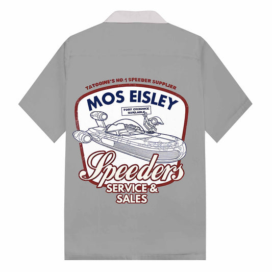 Gray Casual Camp Collar Short Sleeve Shirt