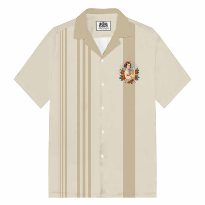 Rebels Unite Print Camp Collar Short Sleeve Shirt