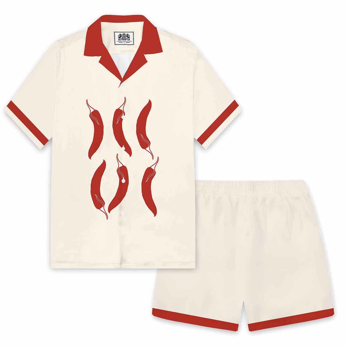 Red Chili Pepper Casual Elastic Band Casual Shorts
