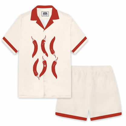 Red Chili Pepper Casual Elastic Band Casual Shorts