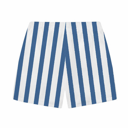 Vertical Striped Beach Style Print Elastic Waistband Summer Casual Shorts
