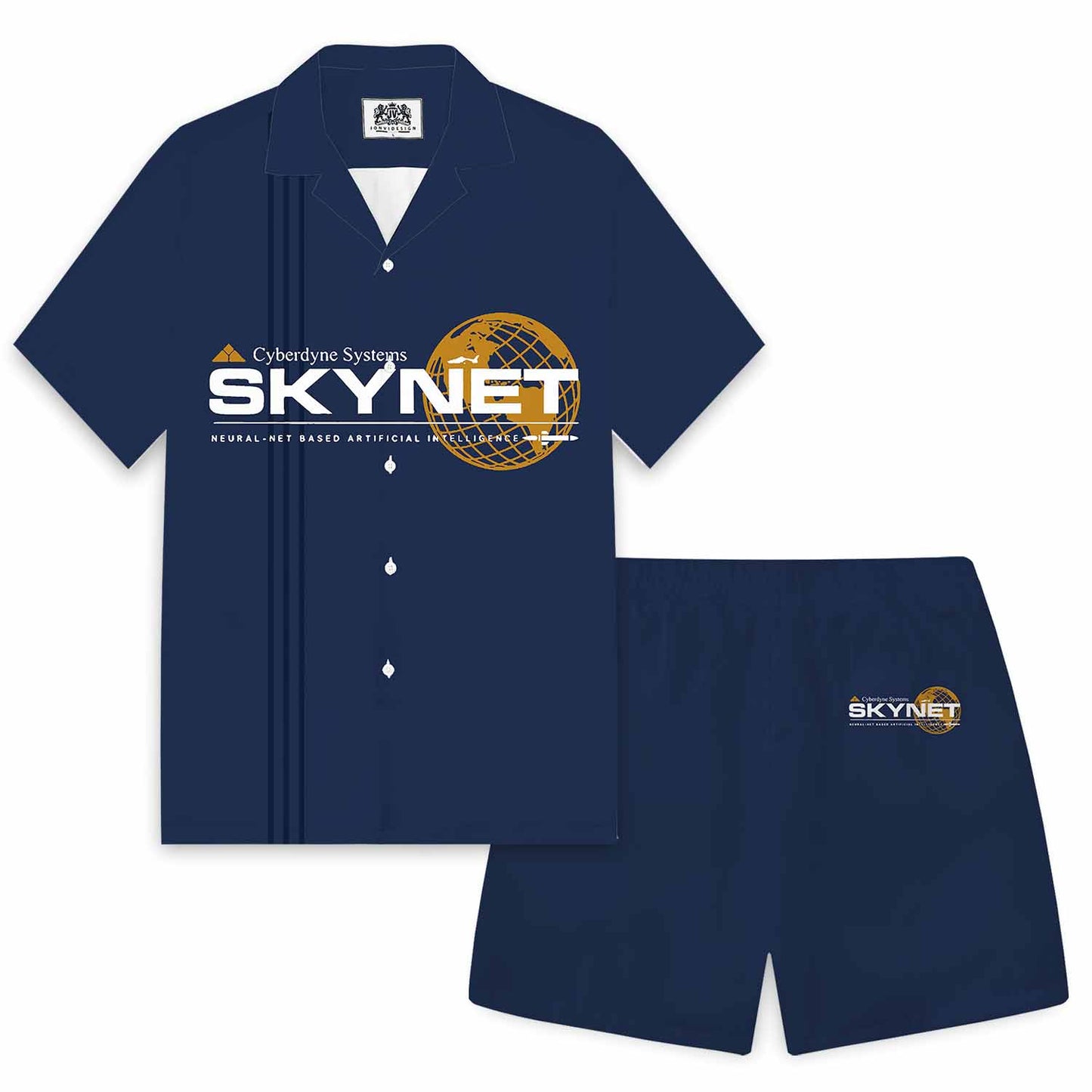 Terminator Skynet Camp Collar Short-Sleeved Shirt