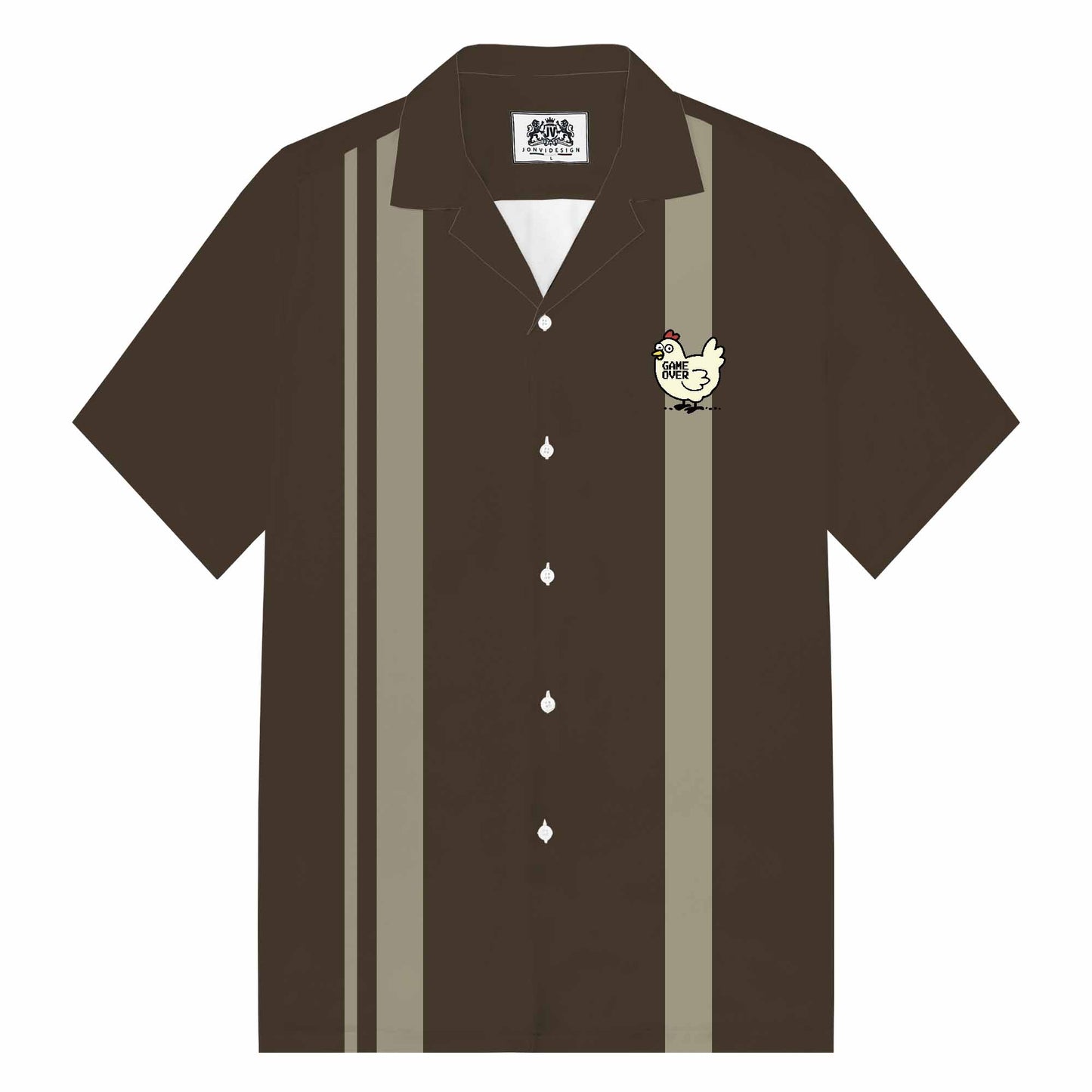 Chicken Game Don't Look At This Chicken Camp Collar Short-Sleeved Shirt