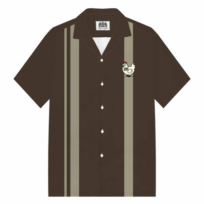 Chicken Game Don't Look At This Chicken Camp Collar Short-Sleeved Shirt