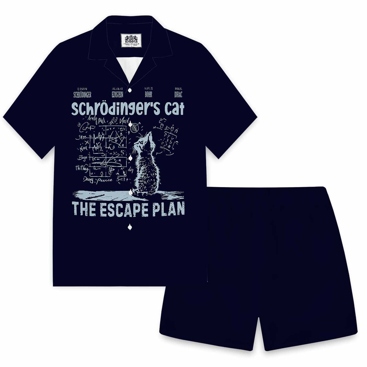 Schrodinger's Cat The Escape Plan Camp Collar Short-Sleeved Shirt