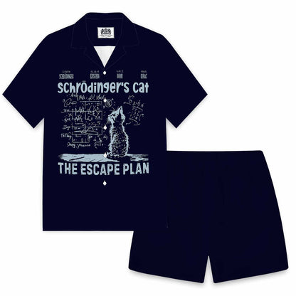 Schrodinger's Cat The Escape Plan Camp Collar Short-Sleeved Shirt