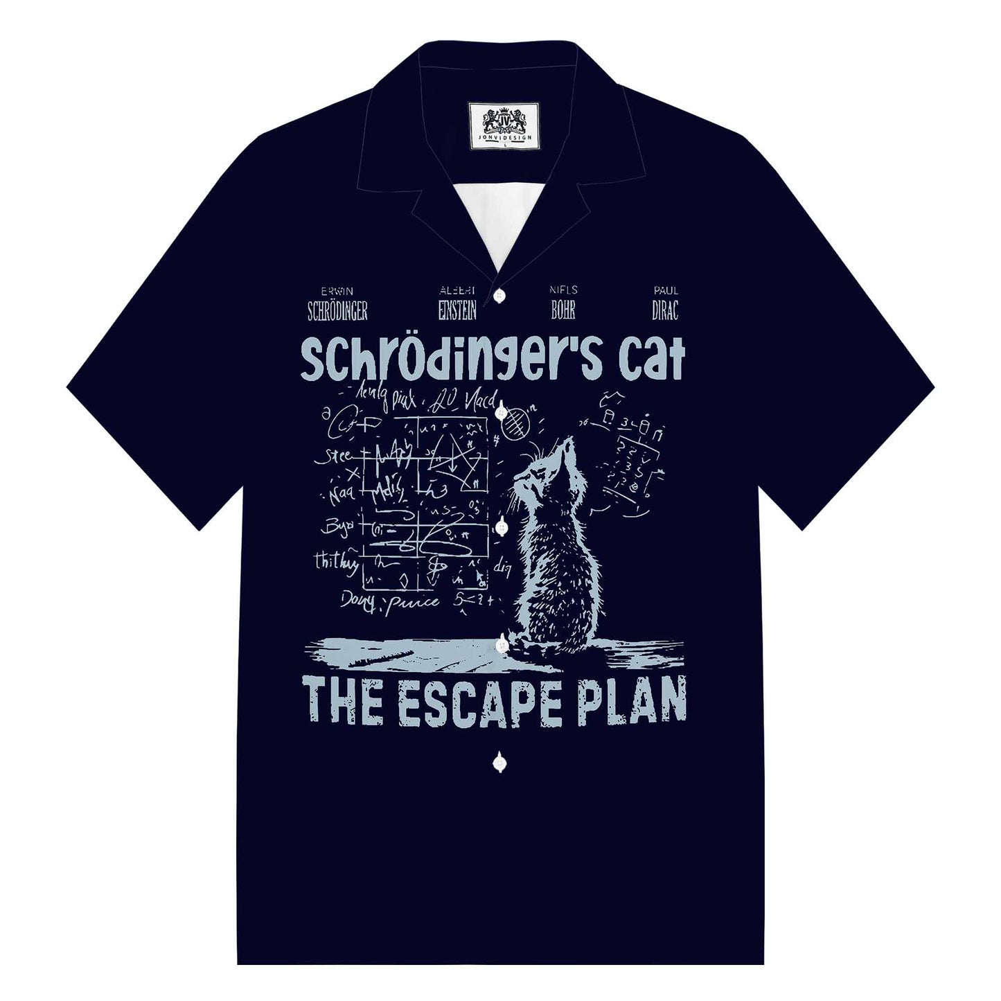 Schrodinger's Cat The Escape Plan Camp Collar Short-Sleeved Shirt