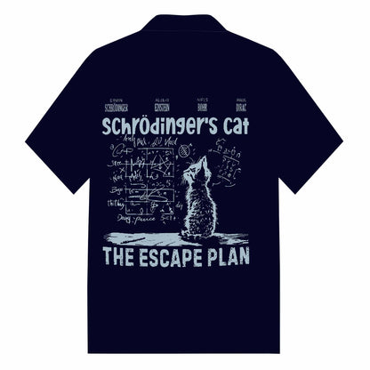 Schrodinger's Cat The Escape Plan Camp Collar Short-Sleeved Shirt