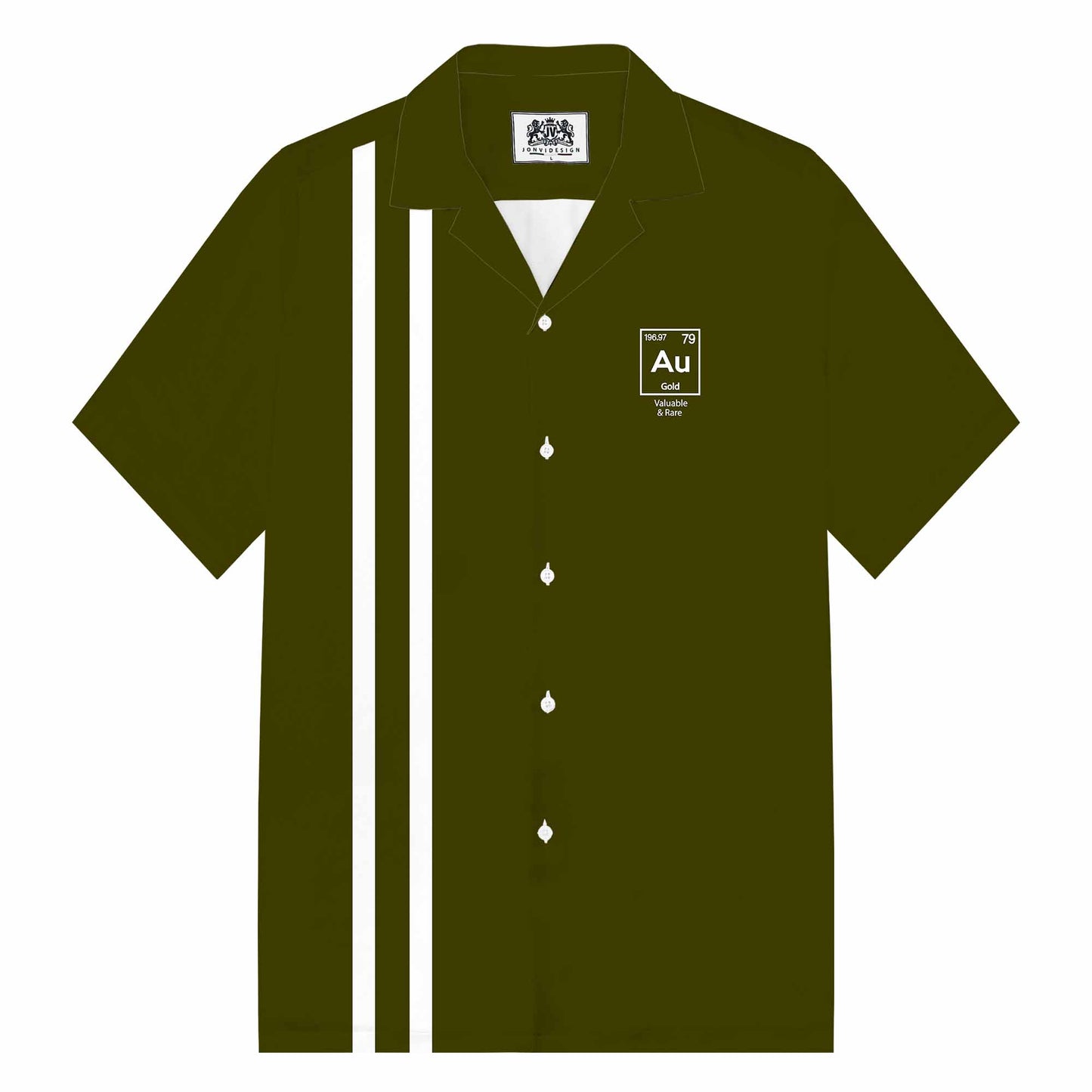 Autism Awareness Elements Periodic Camp Collar Short-Sleeved Shirt