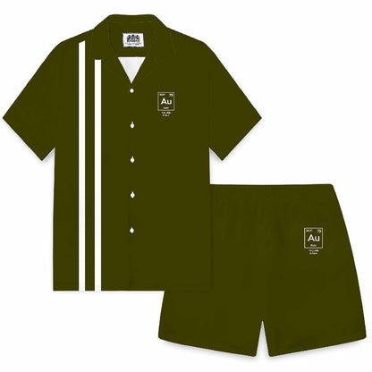 Autism Awareness Elements Periodic Camp Collar Short-Sleeved Shirt