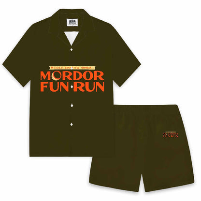 Mordor Fun Run Camp Collar Short-Sleeved Shirt