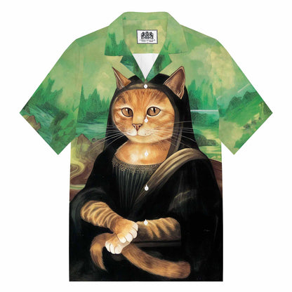 Funny Cat Art Lovers Print Elastic Band Casual Shorts